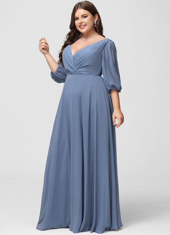 Robe Demoiselle D'Honneur À Volants Rose Pâle - gallery 8