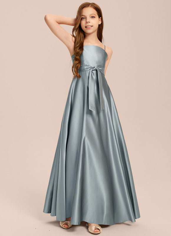 Robe Demoiselle D'Honneur Satin Aqua - gallery 3