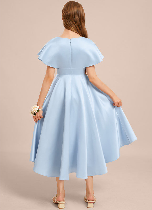 Robe Demoiselle D'Honneur Asymétrique Marine - gallery 4