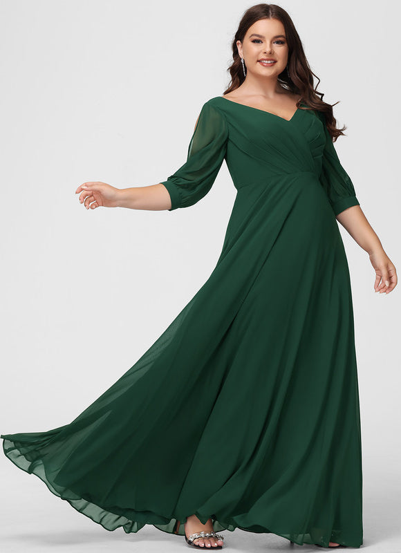 Robe Demoiselle D'Honneur À Volants Rose Pâle - gallery 7