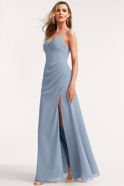 Robe Demoiselle D'Honneur Mousseline Beige - gallery 4