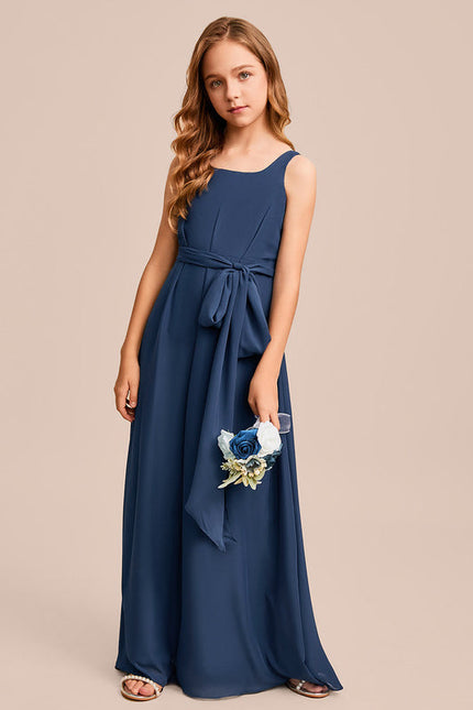 Robe Demoiselle D'Honneur Mousseline Ciel - gallery 1