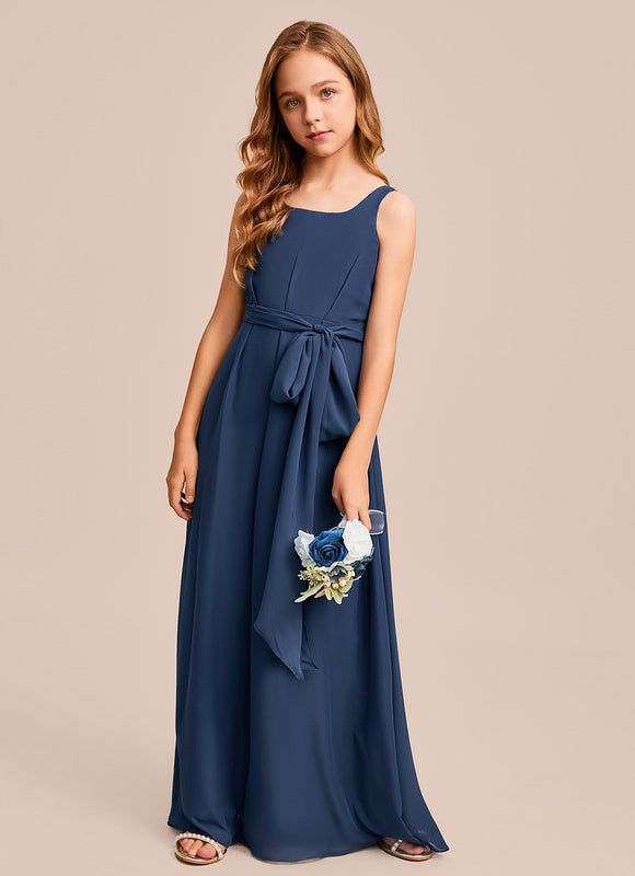 Robe Demoiselle D'Honneur Mousseline Ciel - gallery 1