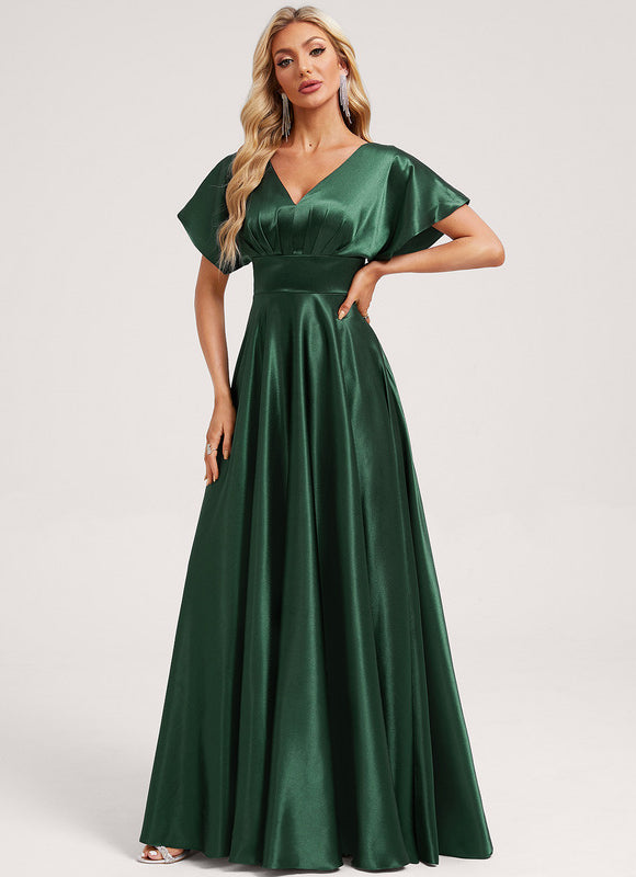 Robe Longue Satin Demoiselle D'Honneur - gallery 1