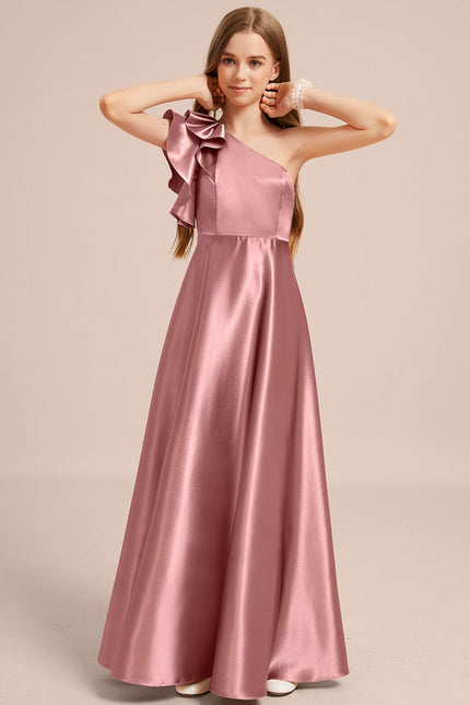 Robe Demoiselle D'Honneur Satin Unie Élégante - gallery 4