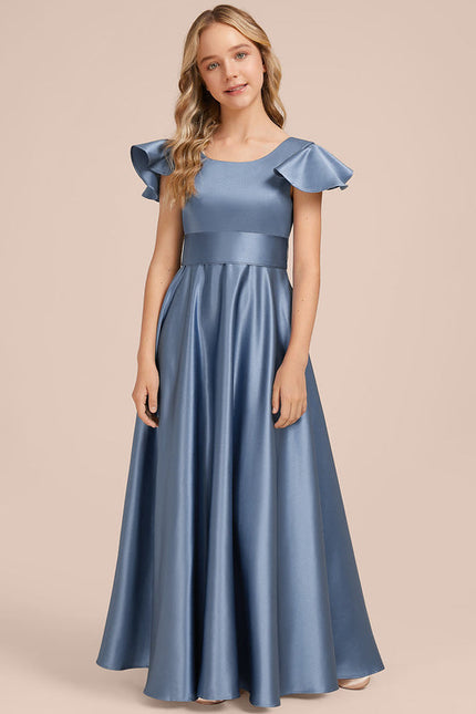 Robe Demoiselle D'Honneur Satinée Ciel - gallery 1