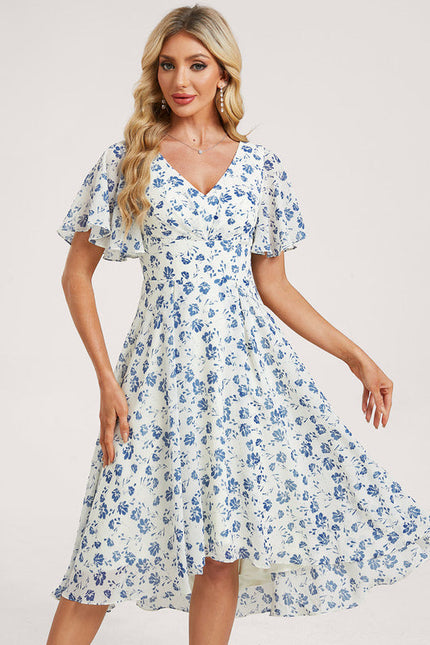 Robe Demoiselle D'Honneur Asymétrique Fluide