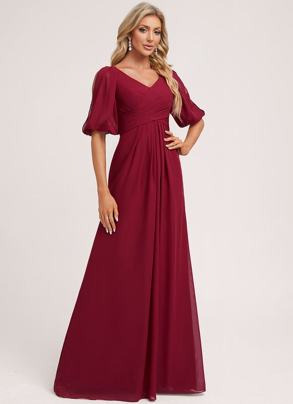 Robe Demoiselle D'Honneur Mousseline Beige