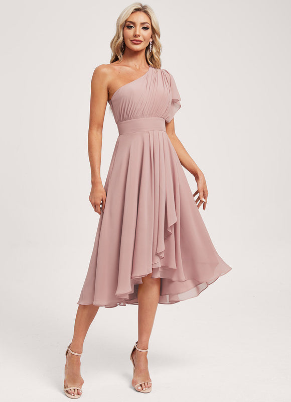 Robe Demoiselle D'Honneur Chiffon Rose - gallery 2
