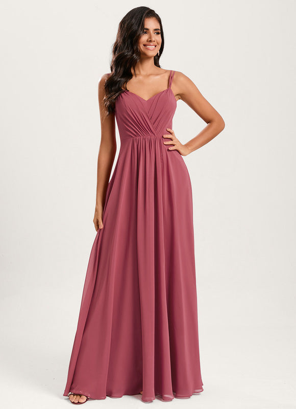 Robe Demoiselle D'Honneur À Volants Rose Pâle - gallery 2