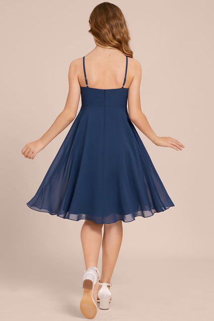 Robe Demoiselle D'Honneur Bleu Nuit Fluide - gallery 1