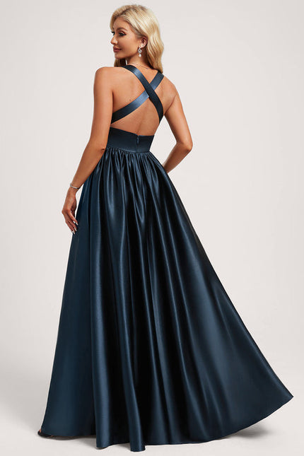 Robe Longue Satin Demoiselle D'Honneur - gallery 4