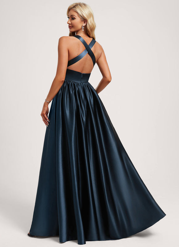 Robe Longue Satin Demoiselle D'Honneur - gallery 4