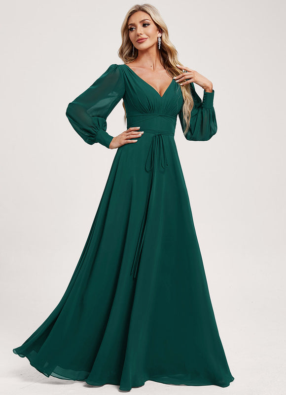 Robe Demoiselle D'Honneur Mousseline Beige - gallery 2