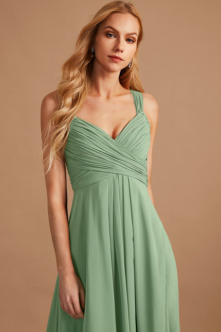 Robe Demoiselle D'Honneur À Volants Rose Pâle - gallery 6