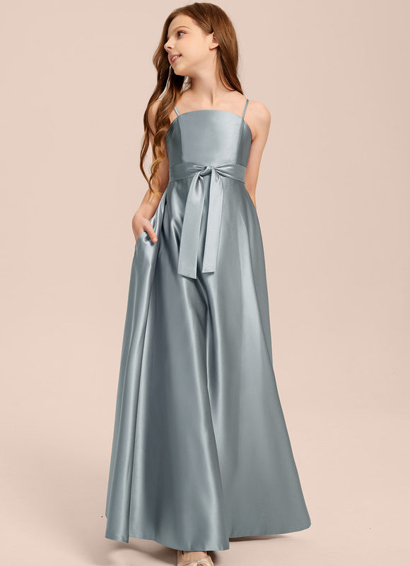 Robe Demoiselle D'Honneur Satin Aqua - gallery 2