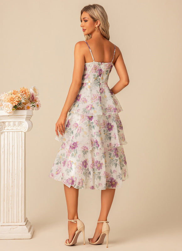 Robe Demoiselle D'Honneur Florale Cascade - gallery 1