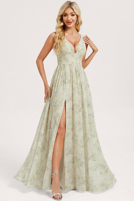 Robe Demoiselle D'Honneur Mousseline Beige - gallery 1