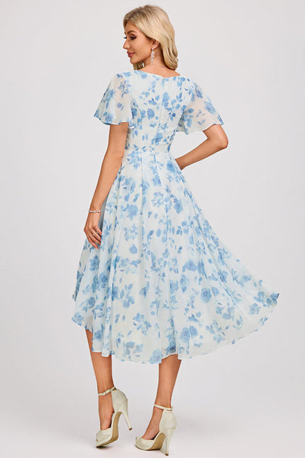 Robe Demoiselle D'Honneur Asymétrique Fluide - gallery 5