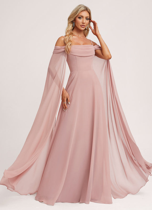 Robe Demoiselle D'Honneur Col Carré Flottante - gallery 5