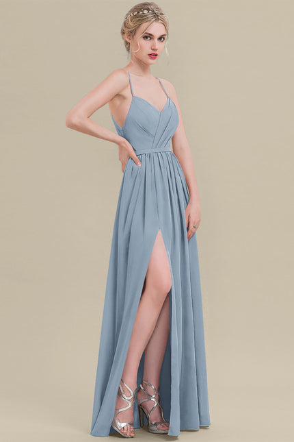 Robe Demoiselle D'Honneur Élégante Bordeaux - gallery 2