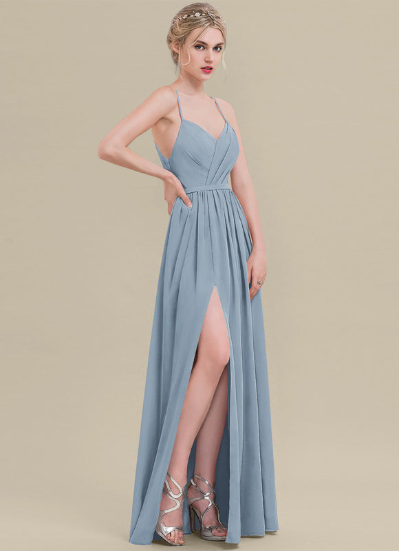 Robe Demoiselle D'Honneur Élégante Bordeaux - gallery 2