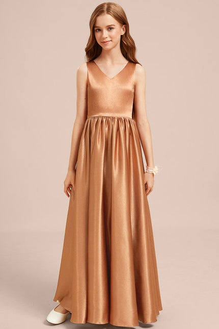 Robe Demoiselle D'Honneur Satin Caramel - gallery 3