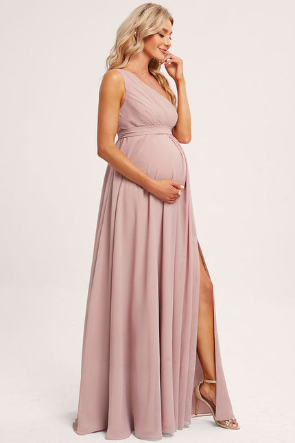 Robe Demoiselle D'Honneur Asymétrique Sable - gallery 4