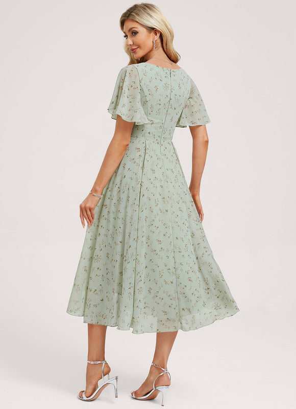 Robe Demoiselle D'Honneur Asymétrique Fluide - gallery 4