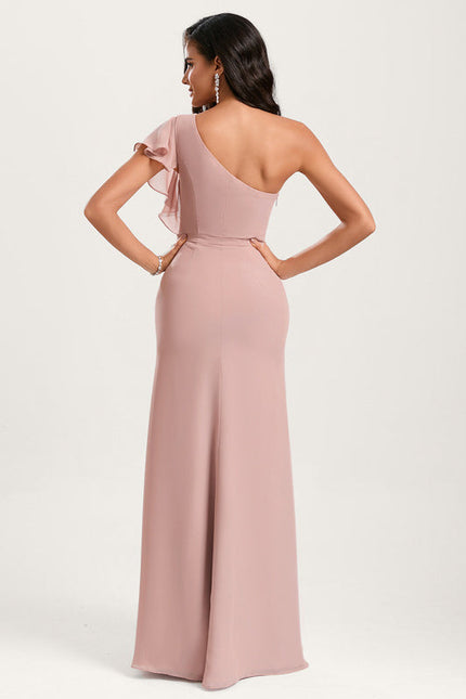 Robe Sirene Demoiselle D'Honneur Rose Pale - gallery 4