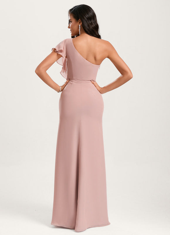 Robe Sirene Demoiselle D'Honneur Rose Pale - gallery 4