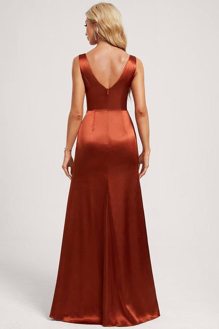 Robe Demoiselle D'Honneur Satin Vert Émeraude - gallery 4