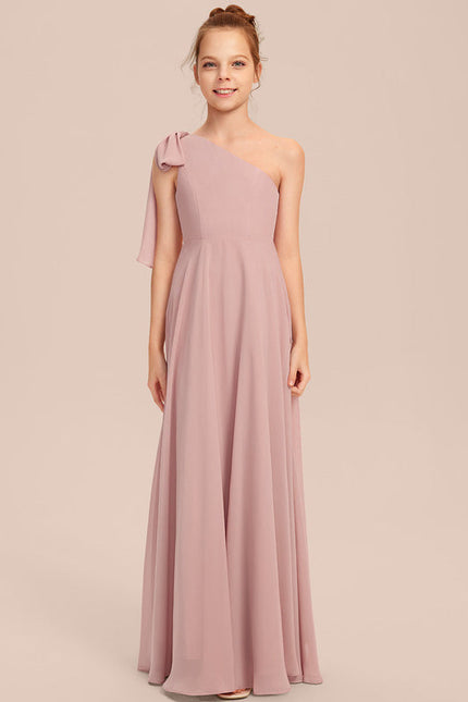 Robe Demoiselle D'Honneur Unicolore Élégante - gallery 1