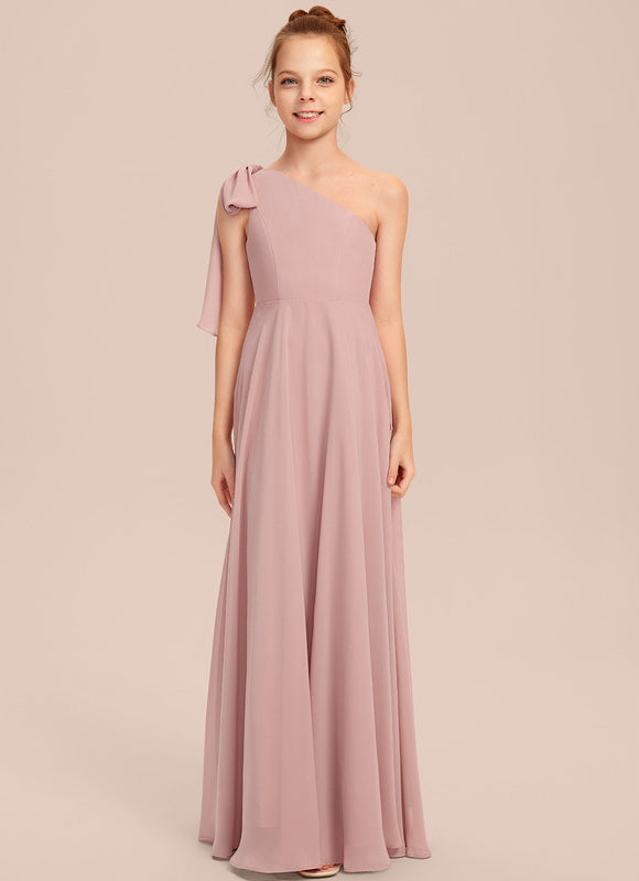 Robe Demoiselle D'Honneur Unicolore Élégante - gallery 1