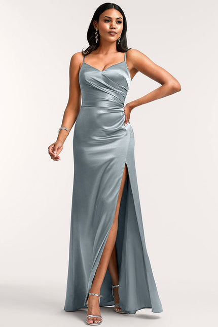 Robe Longue Satin Demoiselle D'Honneur - gallery 1