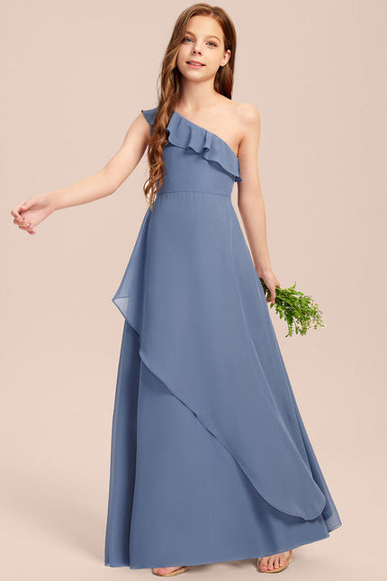 Robe Demoiselle D'Honneur Vert Poudré Élégant