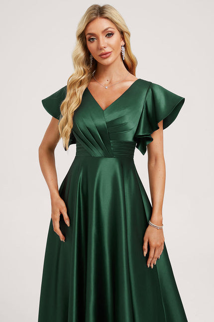 Robe Demoiselle D'Honneur Satin Vert Tendre - gallery 3