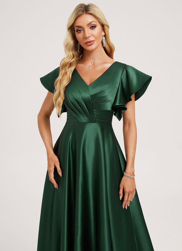 Robe Demoiselle D'Honneur Satin Vert Tendre - gallery 3