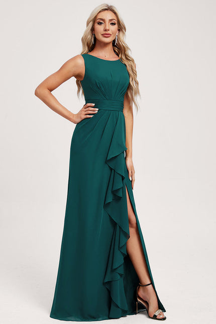 Robe Demoiselle D'Honneur Émeraude Fluide - gallery 1