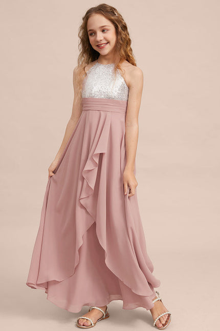 Robe Demoiselle D'Honneur Pailletée Rose - gallery 2