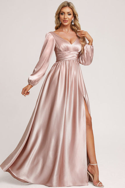 Robe Longue Satin Demoiselle D'Honneur - gallery 4
