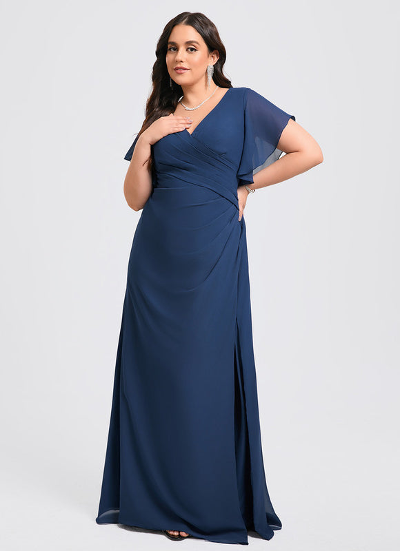 Robe Demoiselle D'Honneur À Volants Rose Pâle - gallery 6