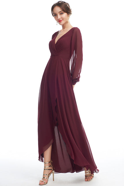 Robe Demoiselle D'Honneur Asymétrique Fluide - gallery 2