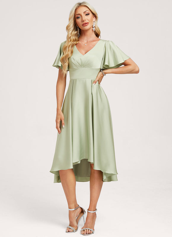 Robe Demoiselle D'Honneur Éclat Vert Doux - gallery 1