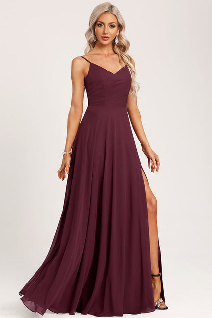 Robe Demoiselle D'Honneur Mousseline Beige - gallery 2