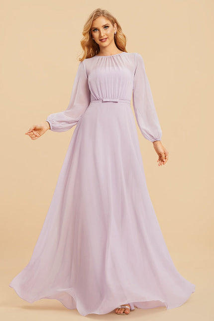 Robe Demoiselle D'Honneur Mousseline Lila - gallery 1