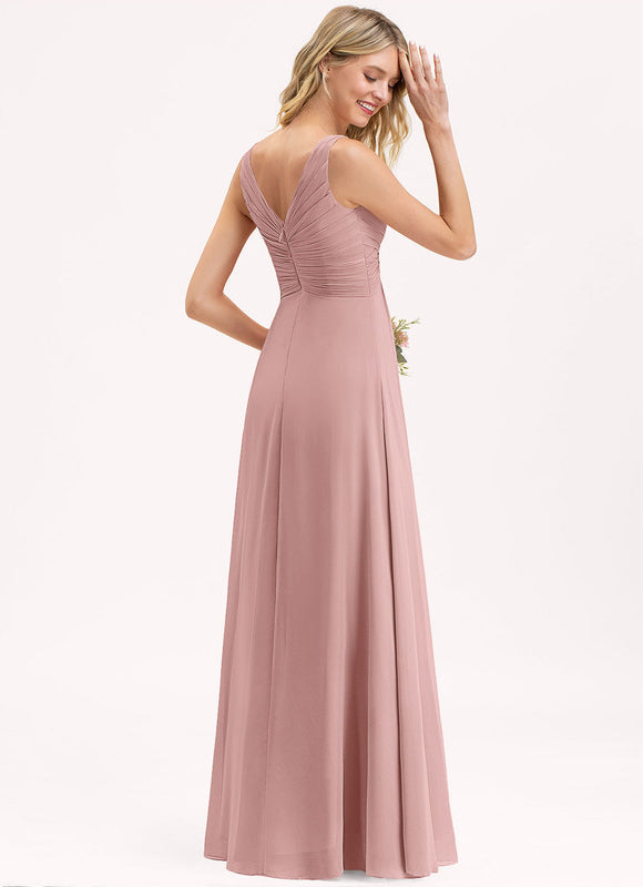 Robe Demoiselle D'Honneur Élégante Bordeaux - gallery 5