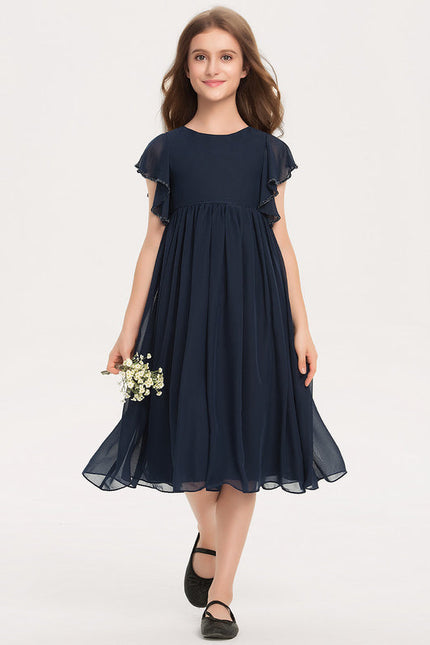 Robe Demoiselle D'Honneur Marine Aérienne