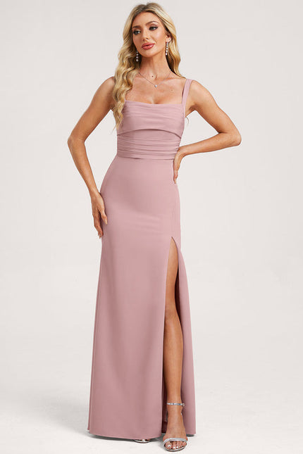 Robe Demoiselle D'Honneur Crêpe Rose Chic