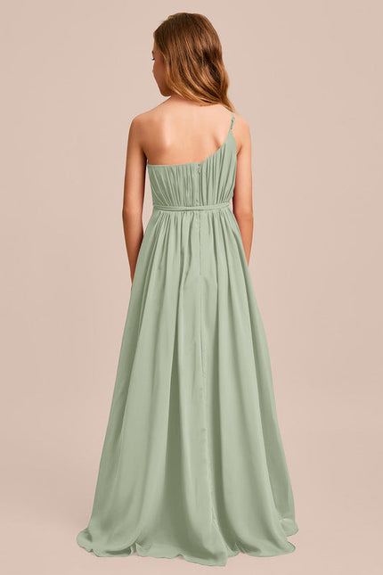 Robe Demoiselle D'Honneur Vert Poudré Élégant - gallery 1